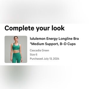 lululemon athletica Energy Longline Bra - Green